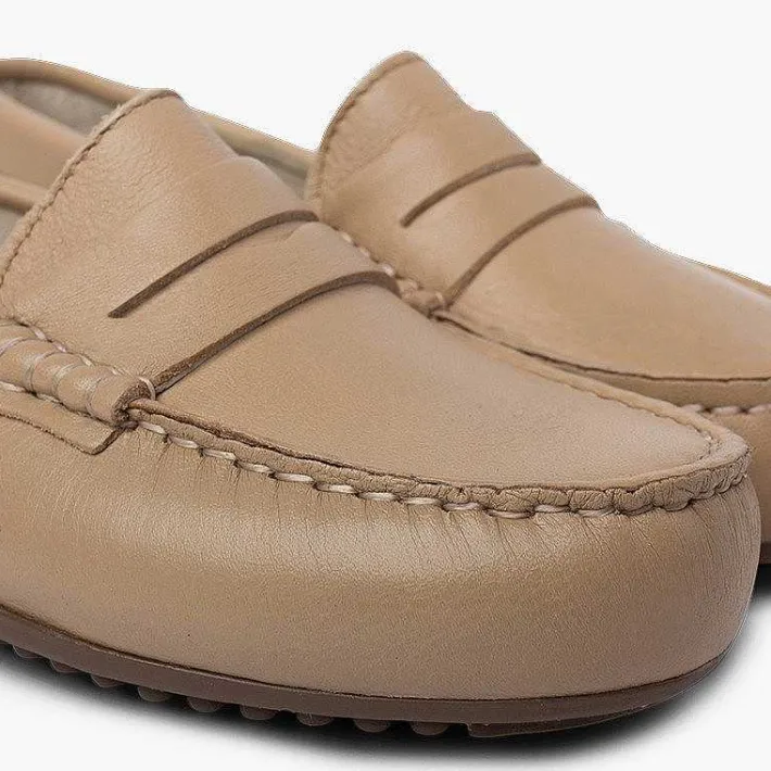Pisamonas Moccasins And Loafers>Boys´ Leather Moccasins With Detail Mask