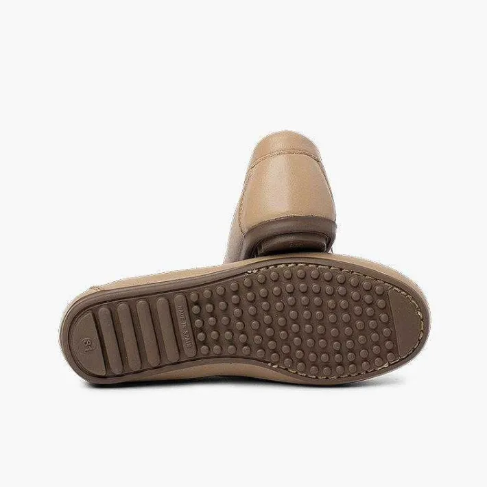 Pisamonas Moccasins And Loafers>Boys´ Leather Moccasins With Detail Mask