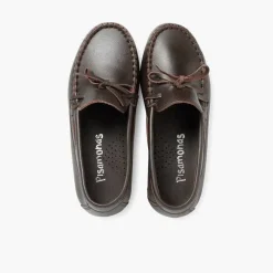 Pisamonas Moccasins And Loafers>Boys Leather Ribbon Moccasins