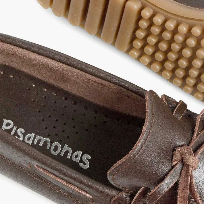 Pisamonas Moccasins And Loafers>Boys Leather Ribbon Moccasins