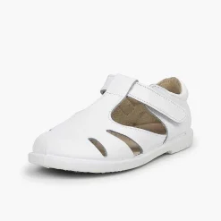 Pisamonas T-Bar Shoes>Boys' Leather T-Bar Sandals With Loop Fasteners