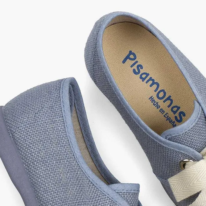 Pisamonas Communion Shoes>Boys' Linen Bluchers With Ecru Laces