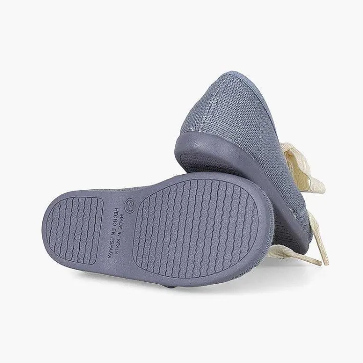 Pisamonas Communion Shoes>Boys' Linen Bluchers With Ecru Laces
