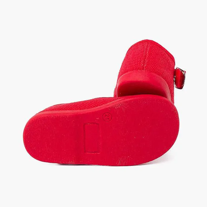 Pisamonas T-Bar Shoes>Boys Linen T-Bar Shoes With Buckle