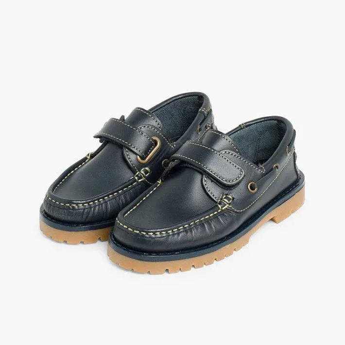 Pisamonas School Shoes>Boys Riptape Deck Shoes