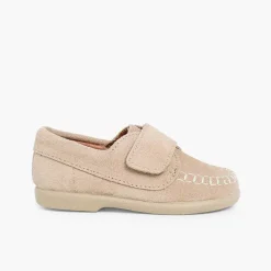 Pisamonas Moccasins And Loafers>Boys Riptape Suede Loafers