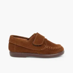 Pisamonas Moccasins And Loafers>Boys Riptape Suede Loafers