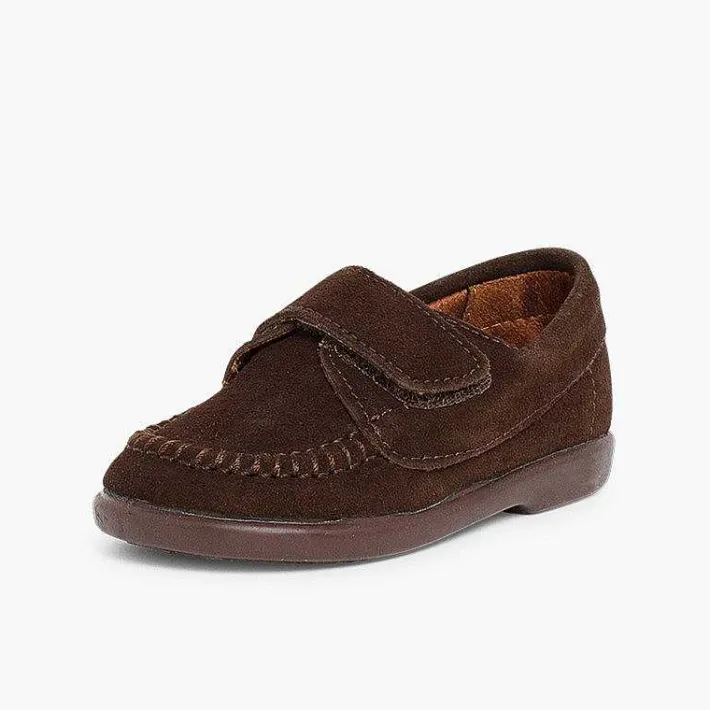 Pisamonas Moccasins And Loafers>Boys Riptape Suede Loafers