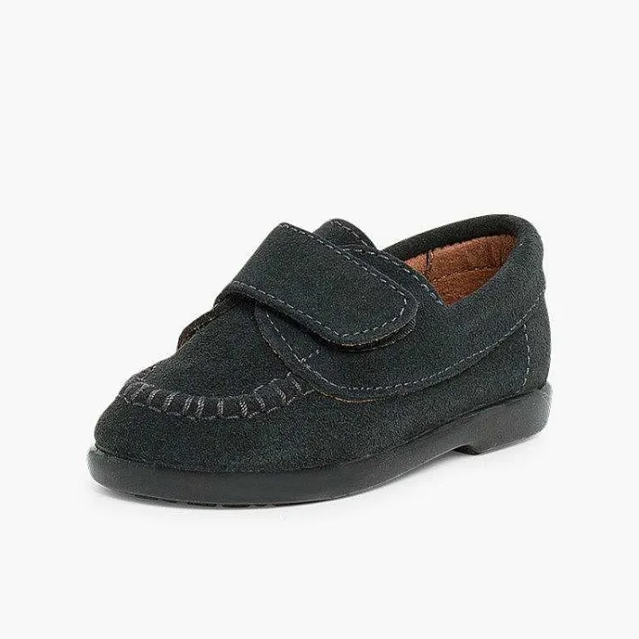 Pisamonas Moccasins And Loafers>Boys Riptape Suede Loafers