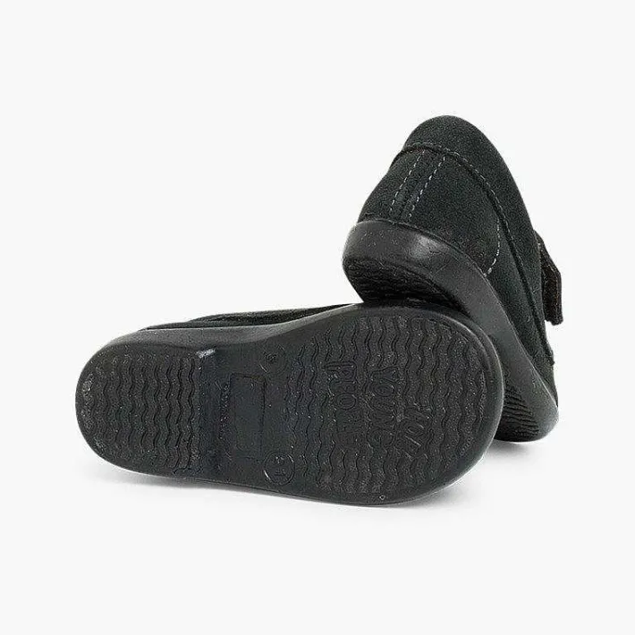 Pisamonas Moccasins And Loafers>Boys Riptape Suede Loafers