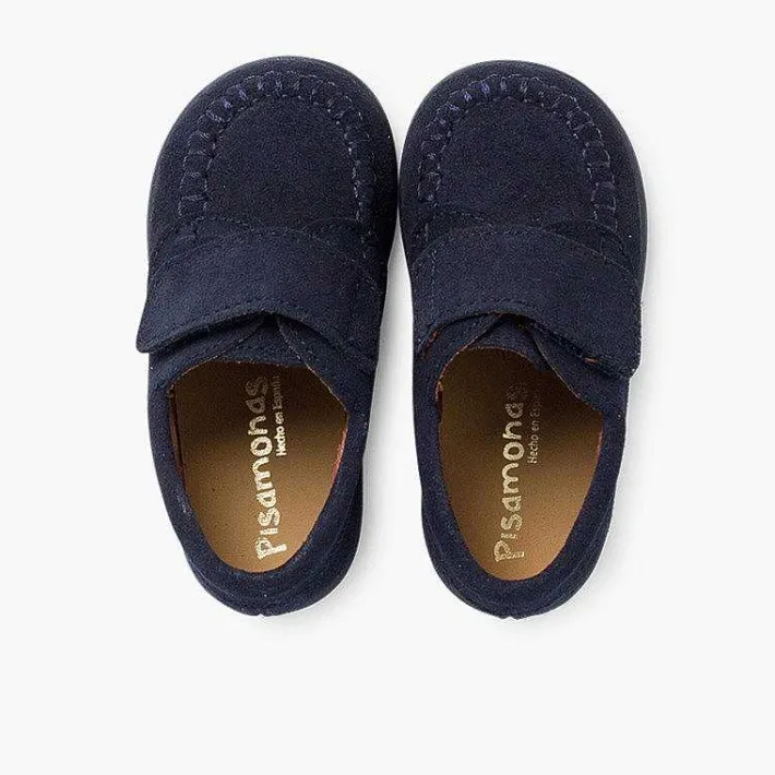 Pisamonas Moccasins And Loafers>Boys Riptape Suede Loafers