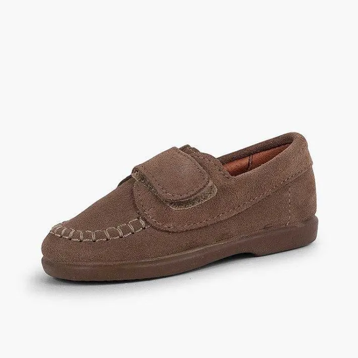 Pisamonas Moccasins And Loafers>Boys Riptape Suede Loafers