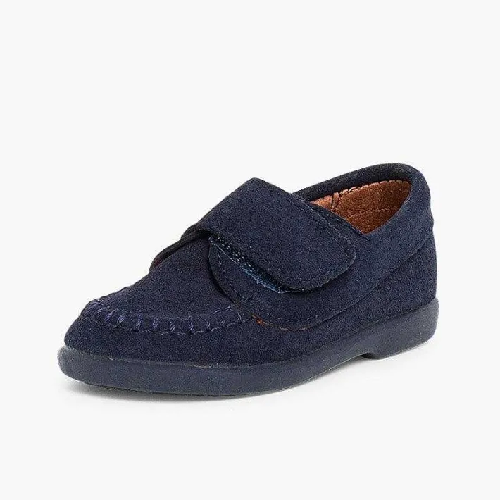 Pisamonas Moccasins And Loafers>Boys Riptape Suede Loafers