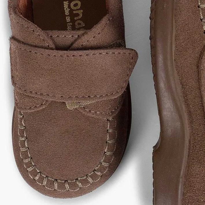 Pisamonas Moccasins And Loafers>Boys Riptape Suede Loafers