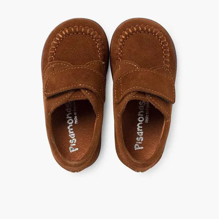 Pisamonas Moccasins And Loafers>Boys Riptape Suede Loafers