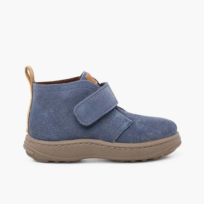 Pisamonas Boots>Boys Suede Boots Sport Sole With Adherent Strap