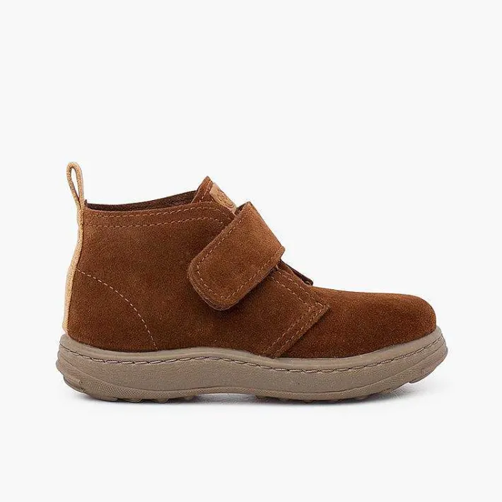 Pisamonas Boots>Boys Suede Boots Sport Sole With Adherent Strap