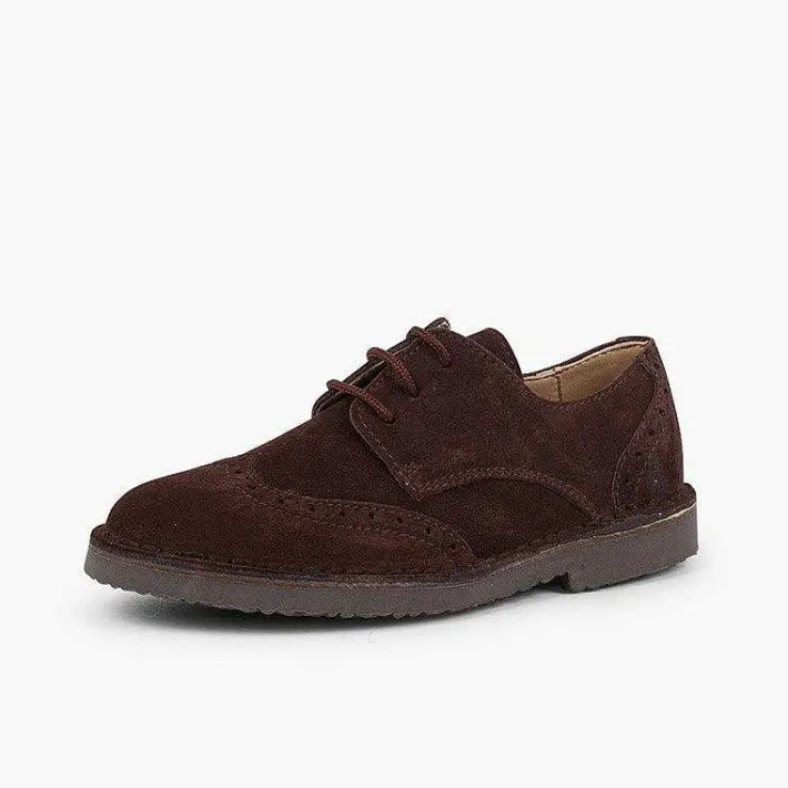 Pisamonas Brogues And Bluchers>Boys Suede Brogue Bluchers