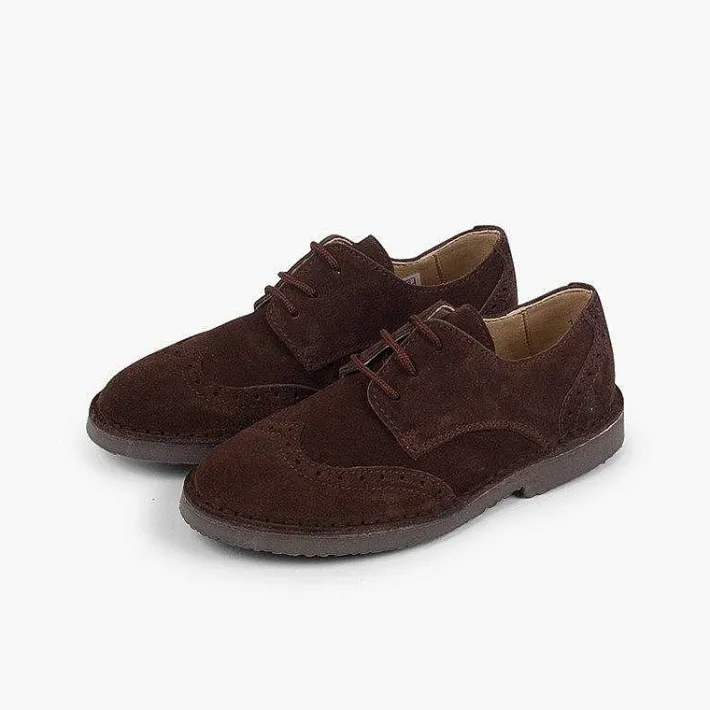 Pisamonas Brogues And Bluchers>Boys Suede Brogue Bluchers