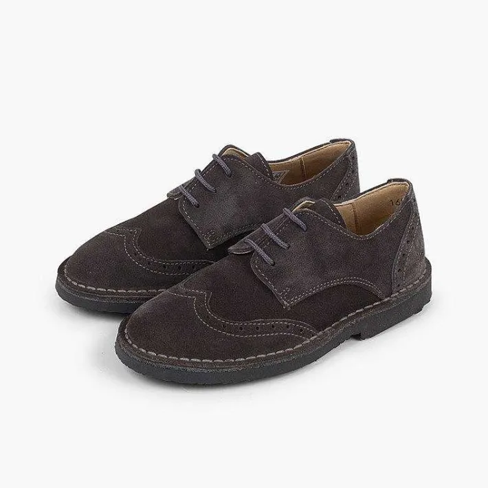 Pisamonas Brogues And Bluchers>Boys Suede Brogue Bluchers