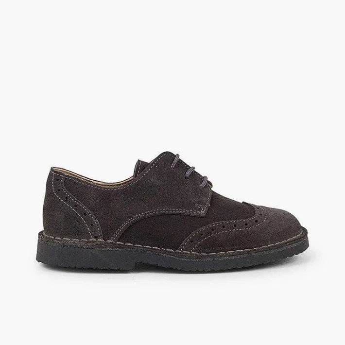 Pisamonas Brogues And Bluchers>Boys Suede Brogue Bluchers