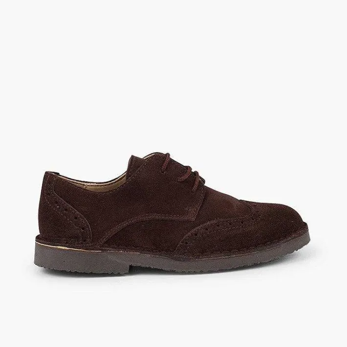 Pisamonas Brogues And Bluchers>Boys Suede Brogue Bluchers