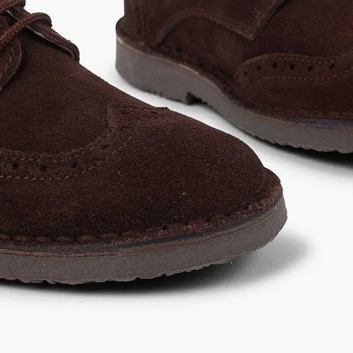 Pisamonas Brogues And Bluchers>Boys Suede Brogue Bluchers