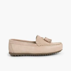 Pisamonas Moccasins And Loafers>Boys Suede Tassel Moccasins