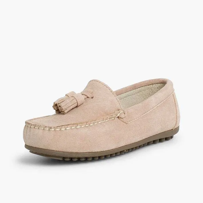 Pisamonas Moccasins And Loafers>Boys Suede Tassel Moccasins