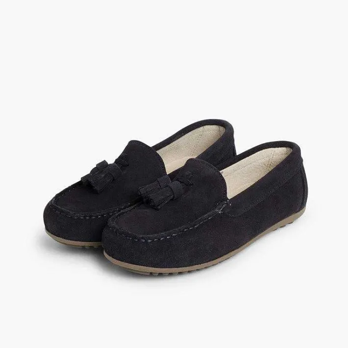 Pisamonas Moccasins And Loafers>Boys Suede Tassel Moccasins