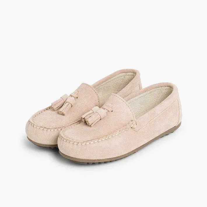 Pisamonas Moccasins And Loafers>Boys Suede Tassel Moccasins