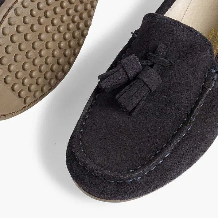 Pisamonas Moccasins And Loafers>Boys Suede Tassel Moccasins