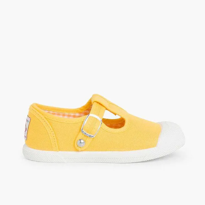 Pisamonas T-Bar Shoes>Boys T-Bar Canvas Shoes Rubber Toe