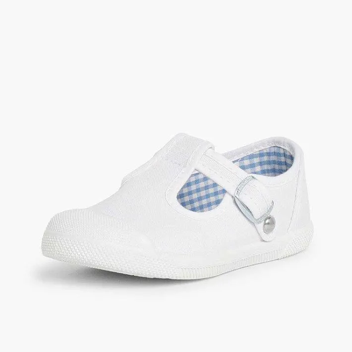 Pisamonas T-Bar Shoes>Boys T-Bar Canvas Shoes Rubber Toe