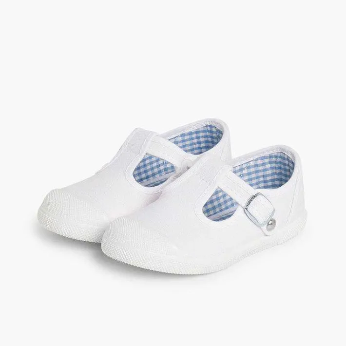 Pisamonas T-Bar Shoes>Boys T-Bar Canvas Shoes Rubber Toe