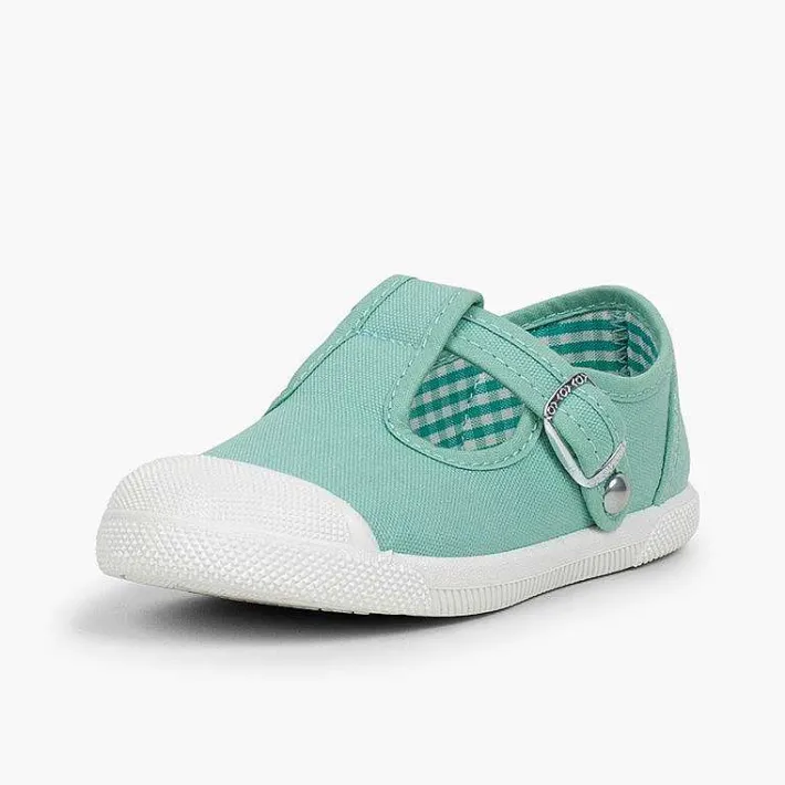 Pisamonas T-Bar Shoes>Boys T-Bar Canvas Shoes Rubber Toe