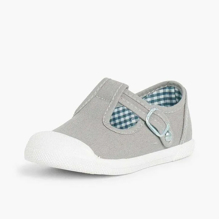 Pisamonas T-Bar Shoes>Boys T-Bar Canvas Shoes Rubber Toe