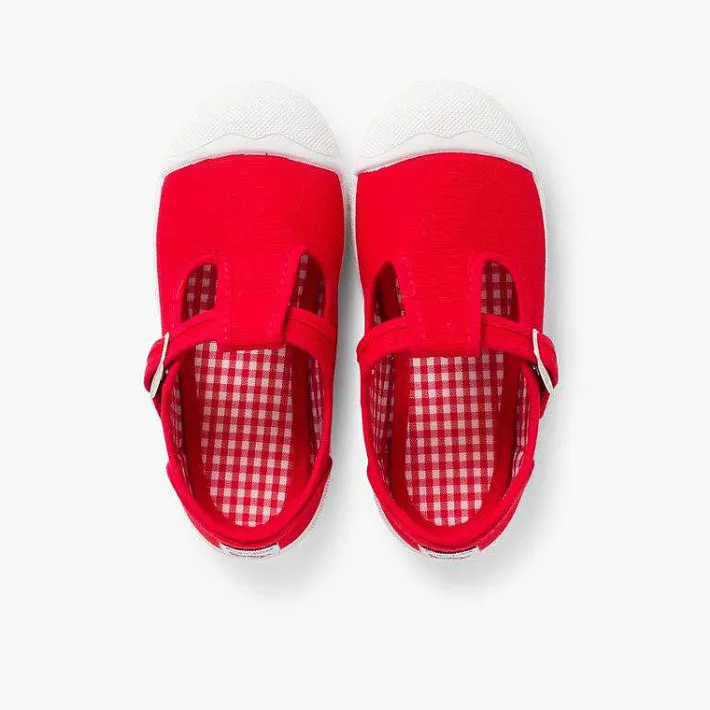 Pisamonas T-Bar Shoes>Boys T-Bar Canvas Shoes Rubber Toe