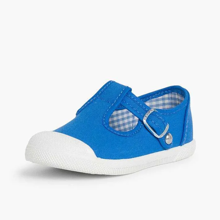 Pisamonas T-Bar Shoes>Boys T-Bar Canvas Shoes Rubber Toe
