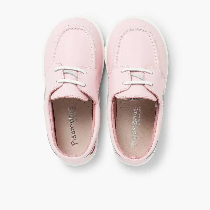 Pisamonas Boat Shoes>Boys Washable Leather Boat Shoes