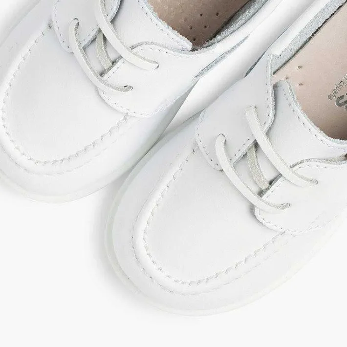 Pisamonas Boat Shoes>Boys Washable Leather Boat Shoes