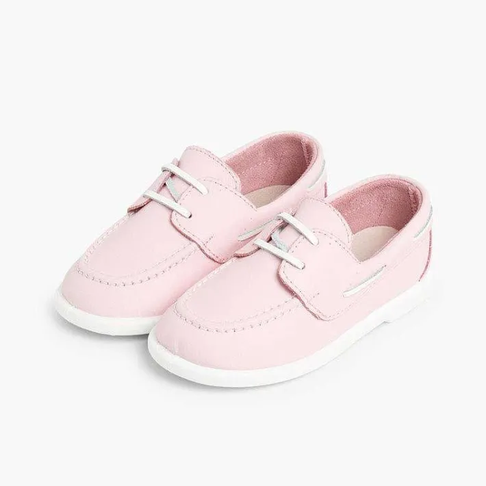 Pisamonas Boat Shoes>Boys Washable Leather Boat Shoes