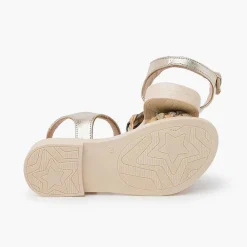 Pisamonas Sandals>Braided Shovel Sandals Buckle Fastening Colour Gold