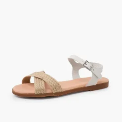 Pisamonas Sandals>Buckle Sandals Crossed Straps Jute
