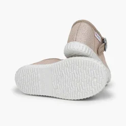 Pisamonas Mary Janes>Buckled Canvas Mary Jane With Shimmer