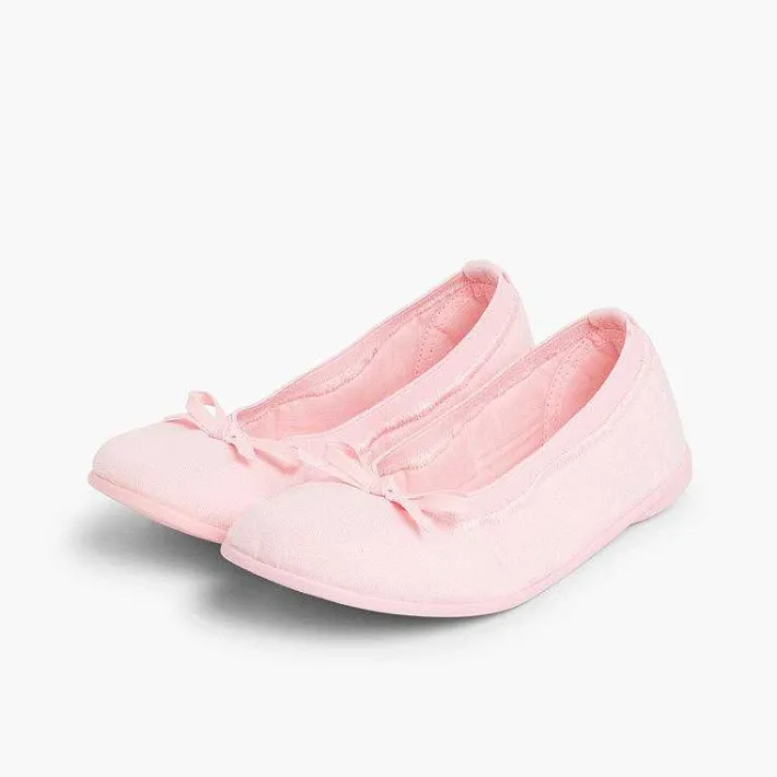 Pisamonas Ballet Pumps And Flats>Canvas Ballet Flats With Ribbon