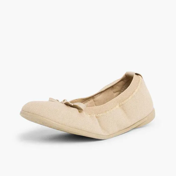 Pisamonas Ballet Pumps And Flats>Canvas Ballet Flats With Ribbon