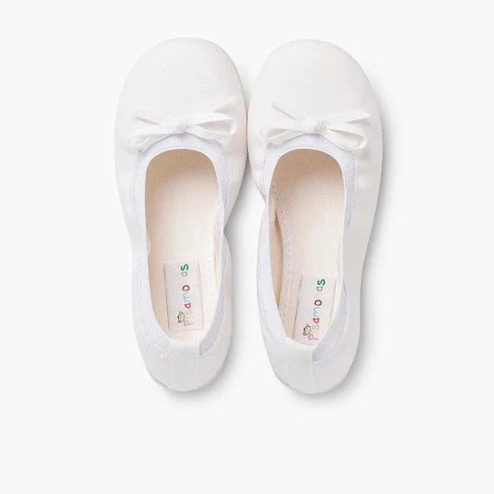 Pisamonas Ballet Pumps And Flats>Canvas Ballet Flats With Ribbon