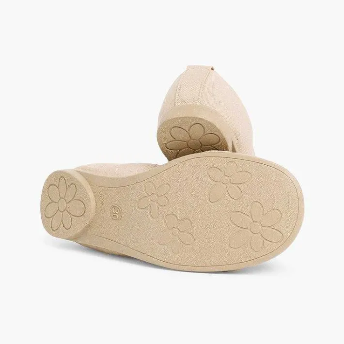 Pisamonas Ballet Pumps And Flats>Canvas Ballet Flats With Ribbon