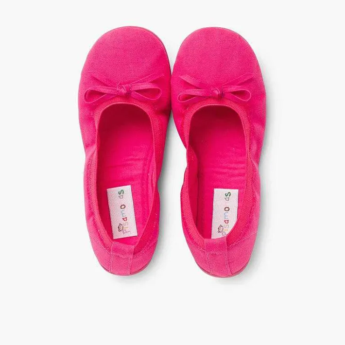 Pisamonas Ballet Pumps And Flats>Canvas Ballet Flats With Ribbon